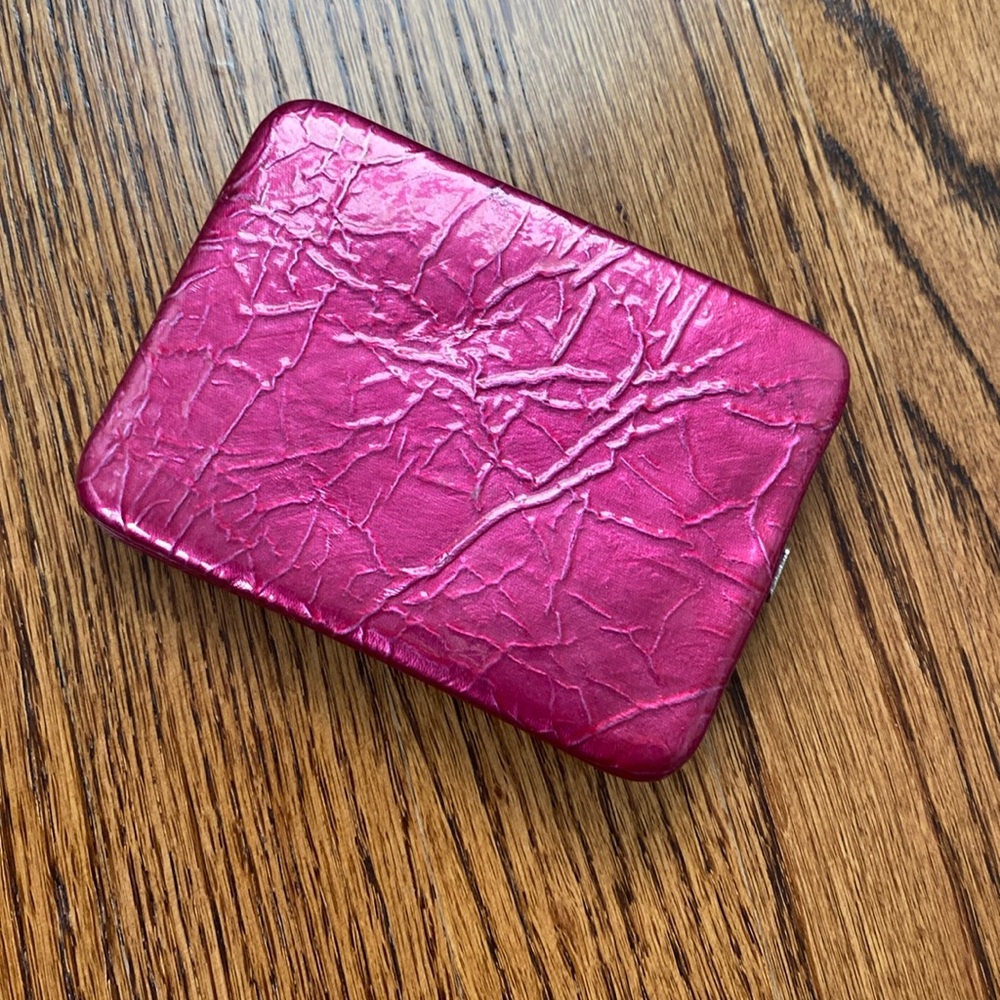 Neon Pink Clasp Flat Wallet